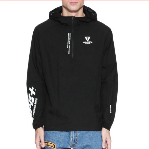 NWT-AAPE+ by A Bathing Ape (BAPE) Thin Quarter Zip Windbreaker-Men XL/Women XXL - Picture 2 of 15